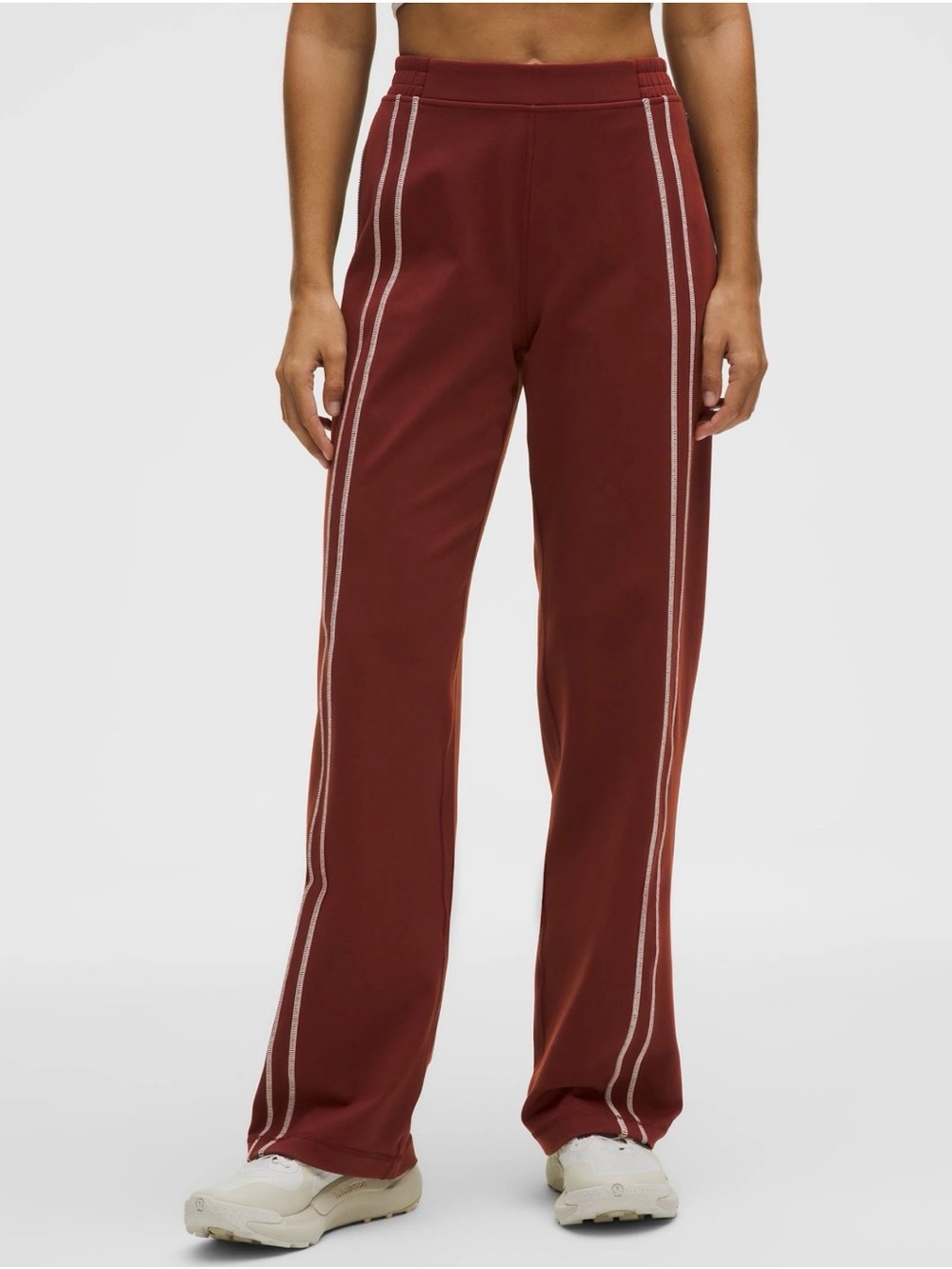 Lululemon Women’s Wide-Leg Track Pants in Deep Burgundy/ Rust